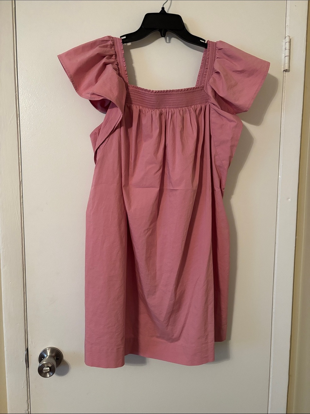 Express Pink Smocked-Neck A-Line Dress